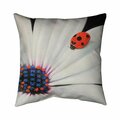Begin Home Decor 26 x 26 in. White Daisy & Ladybug-Double Sided Print Indoor Pillow 5541-2626-FL175